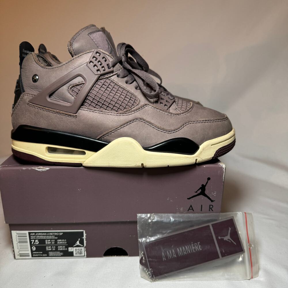 Size 7.5 - Nike A Ma Maniére x Air Jordan 4 Retro Violet Ore Men's Shoes